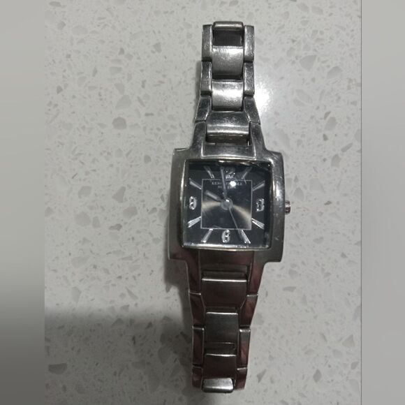 Kenneth Cole brushed metal square face watch in black finish. Needs new battery - Picture 1 of 2